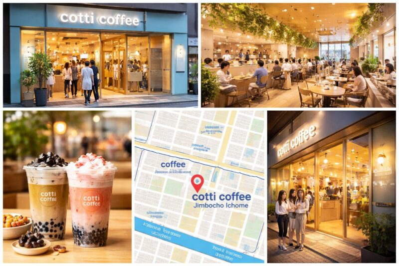cotti coffee 神保町一丁目店 コッティコーヒーの店舗外観と入口の様子